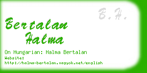 bertalan halma business card